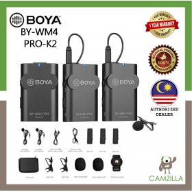 BOYA BY-WM4 PRO K2 UNIVERSAL LAVALIER WIRELESS MICROPHONE FOR CAMERA NIKON/SONY/CANON/SMARTPHONE